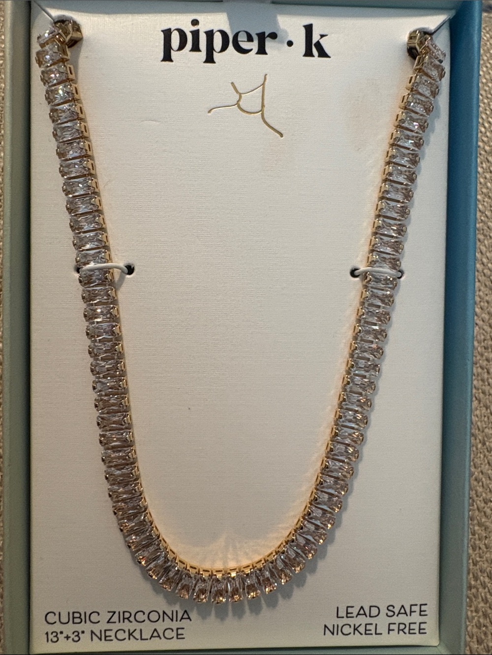 Piper·k Gold Cubic Zirconia Tennis Necklace in Clear